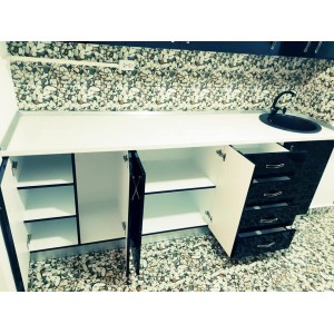 Bucatarie MDF negru 240 cm