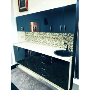 Bucatarie MDF negru 240 cm