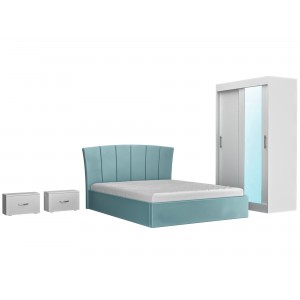 Dormitor Eva turcoaz Dressing 120 cm