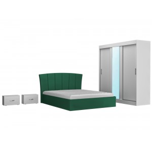 Dormitor Eva Verde Dressing cu oglinda 190 cm