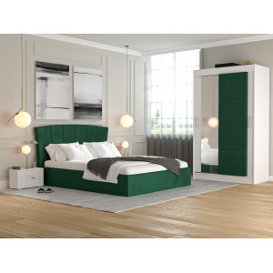 DORMITOR BIANCO VERDE DRESSING OGLINDA 120 CM