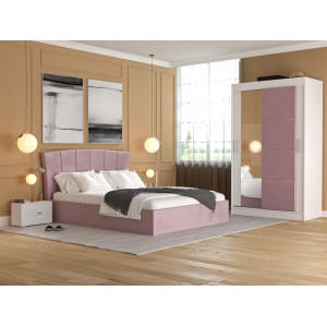 DORMITOR BIANCO ROZ DRESSING OGLINDA 120 CM