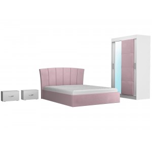 DORMITOR BIANCO ROZ DRESSING OGLINDA 120 CM