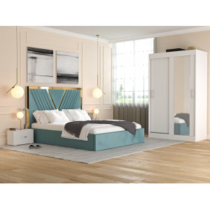 Dormitor Gold Turcoaz Dressing oglinda 120 cm