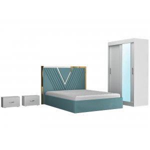 Dormitor Gold Turcoaz Dressing oglinda 120 cm
