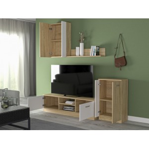 Set Dormitor Sonoma 4 usi cu Comoda TV +Living Ehome