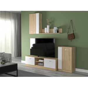 Set Dormitor Sonoma 4 usi cu Comoda TV +Living Ehome