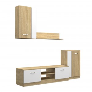 Set Dormitor Sonoma 4 usi cu Comoda TV +Living Ehome