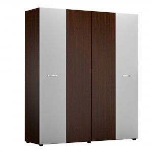 Set Dormitor Wenghe/alb 4 usi cu Comoda TV +Living Ehome