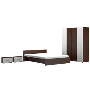 Dormitor Wenghe/alb Ehome 4 usi