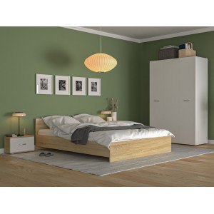 Dormitor Ehome Mixt Sonoma/Alb