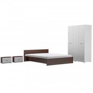 Dormitor Ehome Mixt Wenghe/Alb