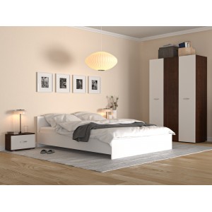 Dormitor Ehome Mixt Alb/Wenghe