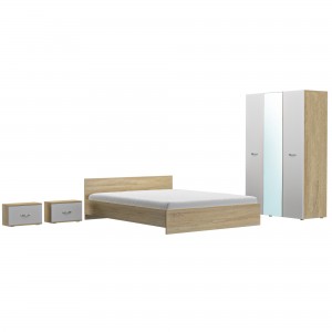 Dormitor Ehome Sonoma 3 usi+Oglinda