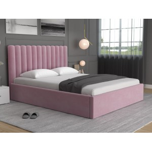 Oferta!Pat tapitat Nuria roz+Saltea 160x200 cm