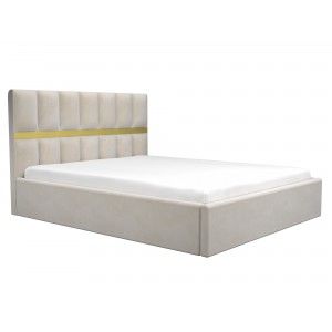 Oferta!Pat tapitat Kevin bej+Saltea 160x200 cm