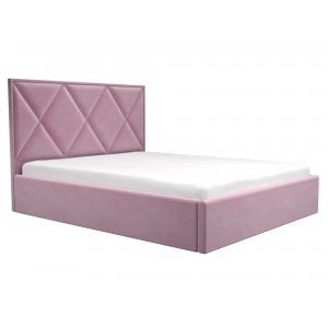 Oferta!Pat tapitat Coral roz+Saltea 160x200 cm