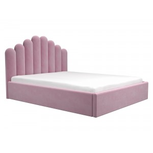 Oferta!Pat tapitat Anelis Roz+saltea 160x200 cm