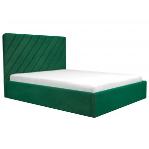 Oferta!Pat tapitat Line Verde+Saltea 160x200 cm