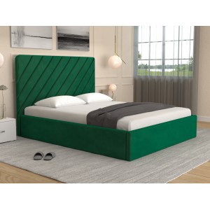 Oferta!Pat tapitat Line Verde+Saltea 160x200 cm