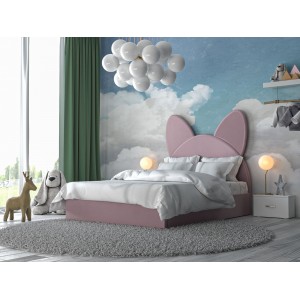 Oferta!Pat tapitat Kitty roz+Saltea 140x200 cm