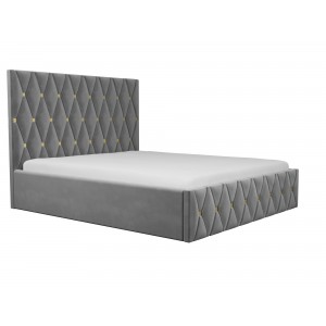 Oferta!Pat tapitat Ana Gri+Saltea 160x200 cm