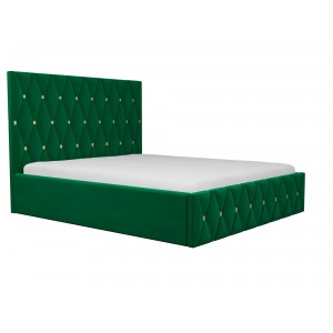 Oferta!Pat tapitat Ana Verde+Saltea 160x200 cm