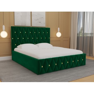 Oferta!Pat tapitat Ana Verde+Saltea 160x200 cm