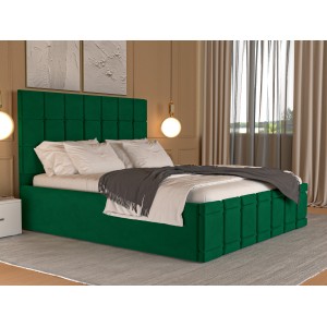 Oferta!Pat tapitat Regal verde+Saltea 160x200 cm