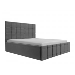 Oferta!Pat tapitat Regal Gri+ Saltea 160x200 cm