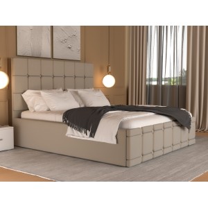 Oferta!Pat tapitat Regal Bej+ Saltea 160x200 cm