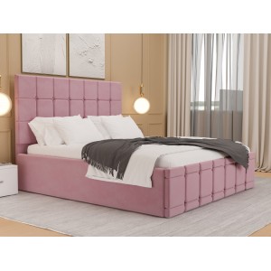 Oferta!Pat tapitat Regal Roz+ Saltea 160x200 cm